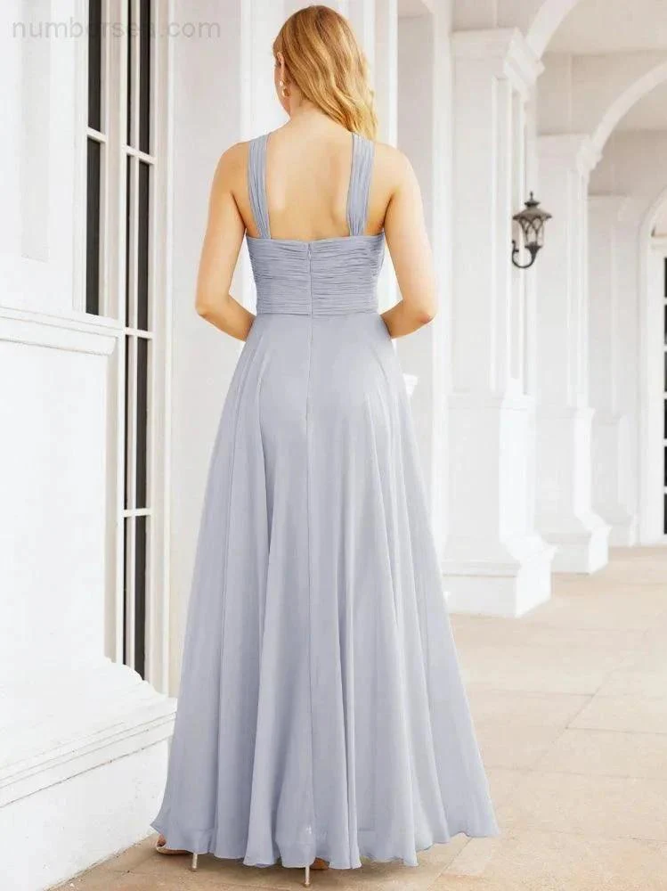 Numbersea Crisscross Halter Bridesmaid Dresses for Party Wedding Evening Prom Maxi Ball Gowns 28053 - Image 8