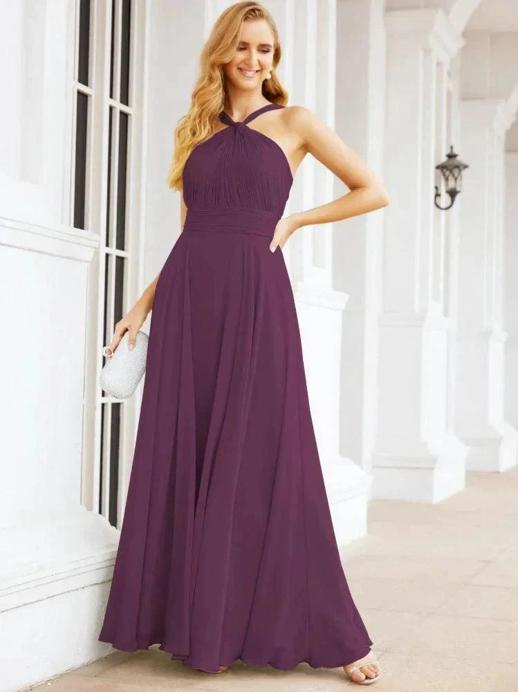 Numbersea Crisscross Halter Bridesmaid Dresses for Party Wedding Evening Prom Maxi Ball Gowns 28053 - Image 91