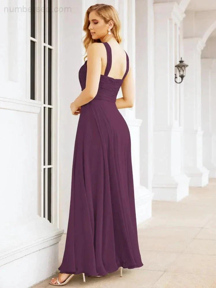 Numbersea Crisscross Halter Bridesmaid Dresses for Party Wedding Evening Prom Maxi Ball Gowns 28053 - Image 93