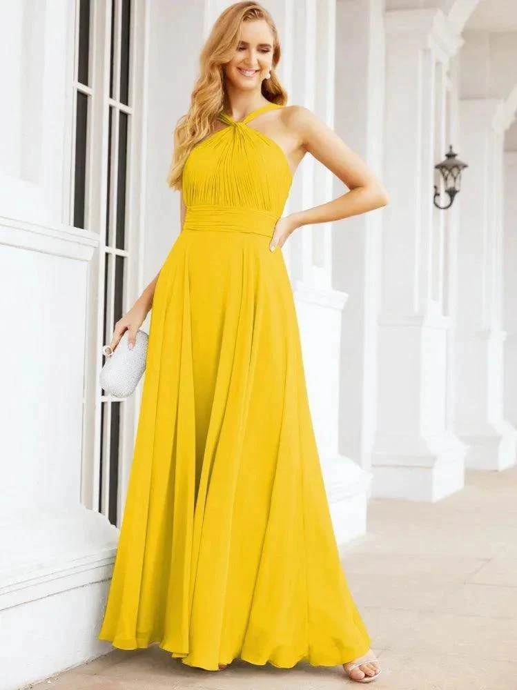 Numbersea Crisscross Halter Bridesmaid Dresses for Party Wedding Evening Prom Maxi Ball Gowns 28053 - Image 97
