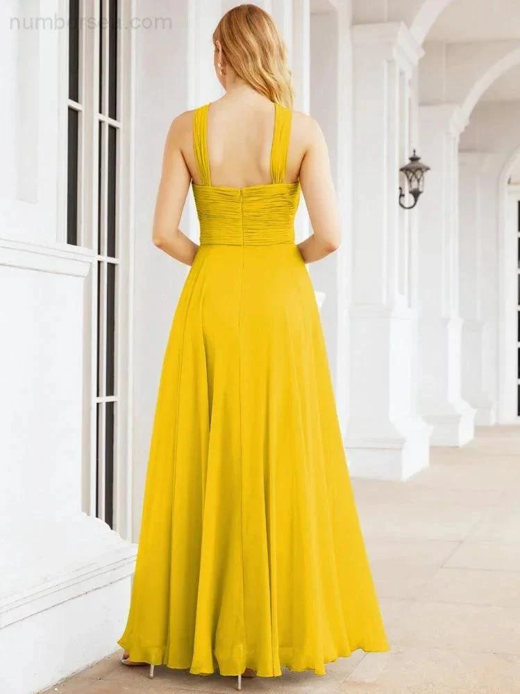 Numbersea Crisscross Halter Bridesmaid Dresses for Party Wedding Evening Prom Maxi Ball Gowns 28053 - Image 98