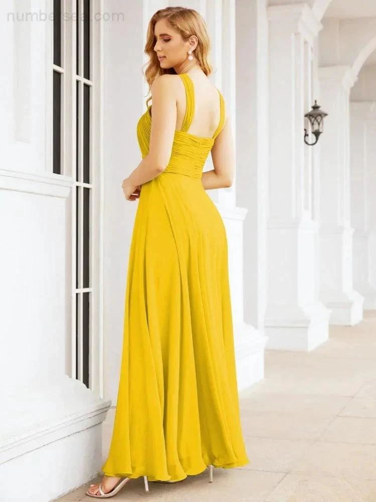 Numbersea Crisscross Halter Bridesmaid Dresses for Party Wedding Evening Prom Maxi Ball Gowns 28053 - Image 99