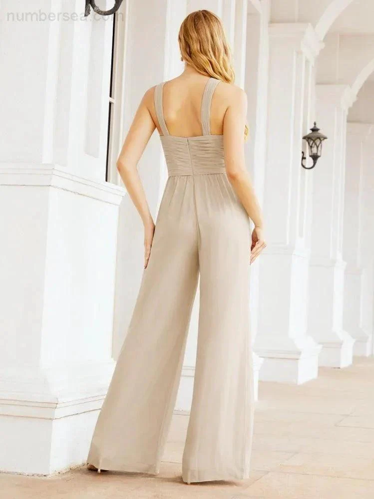Numbersea Crisscross Neck Jumpsuit Formal Evening Dress Long Bridesmaid Dresses Bell-bottomed Pants 28033 - Image 104