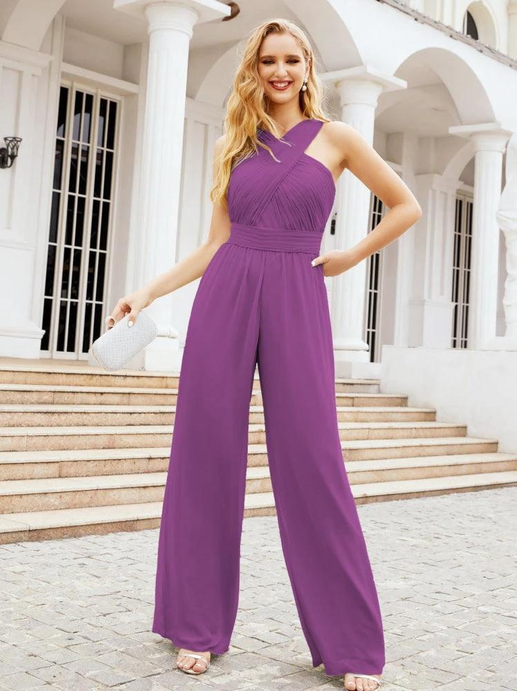 Numbersea Crisscross Neck Jumpsuit Formal Evening Dress Long Bridesmaid Dresses Bell-bottomed Pants 28033 - Image 106