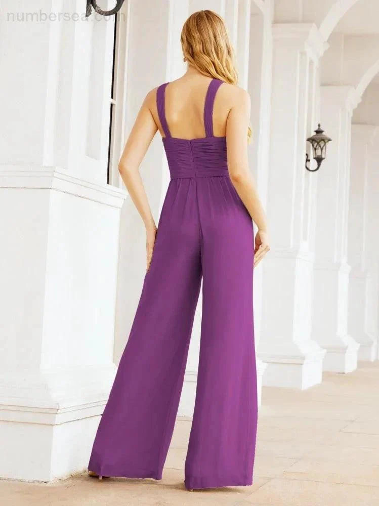 Numbersea Crisscross Neck Jumpsuit Formal Evening Dress Long Bridesmaid Dresses Bell-bottomed Pants 28033 - Image 107