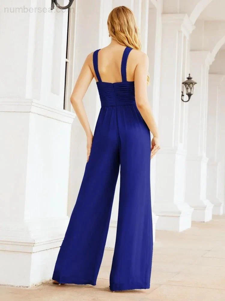 Numbersea Crisscross Neck Jumpsuit Formal Evening Dress Long Bridesmaid Dresses Bell-bottomed Pants 28033 - Image 110
