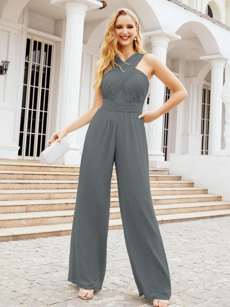 Numbersea Crisscross Neck Jumpsuit Formal Evening Dress Long Bridesmaid Dresses Bell-bottomed Pants 28033 - Image 112