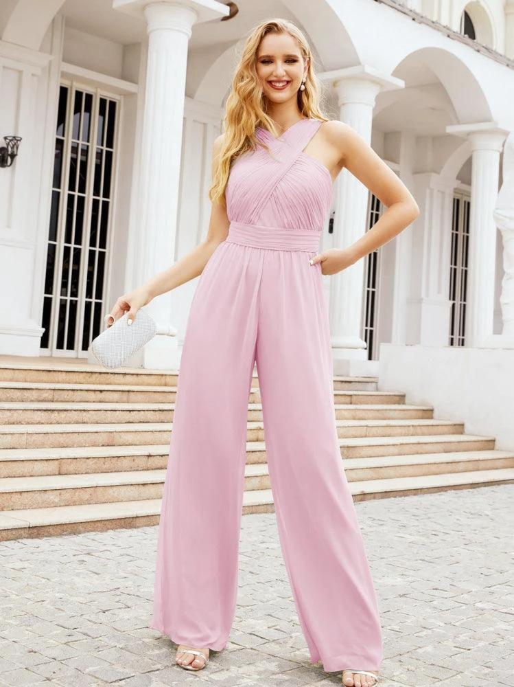 Numbersea Crisscross Neck Jumpsuit Formal Evening Dress Long Bridesmaid Dresses Bell-bottomed Pants 28033 - Image 115