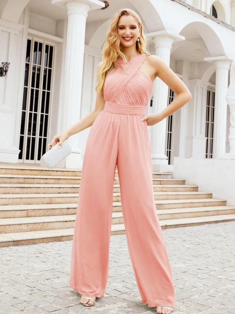 Numbersea Crisscross Neck Jumpsuit Formal Evening Dress Long Bridesmaid Dresses Bell-bottomed Pants 28033 - Image 118
