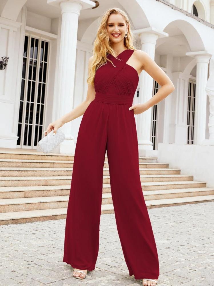 Numbersea Crisscross Neck Jumpsuit Formal Evening Dress Long Bridesmaid Dresses Bell-bottomed Pants 28033 - Image 121