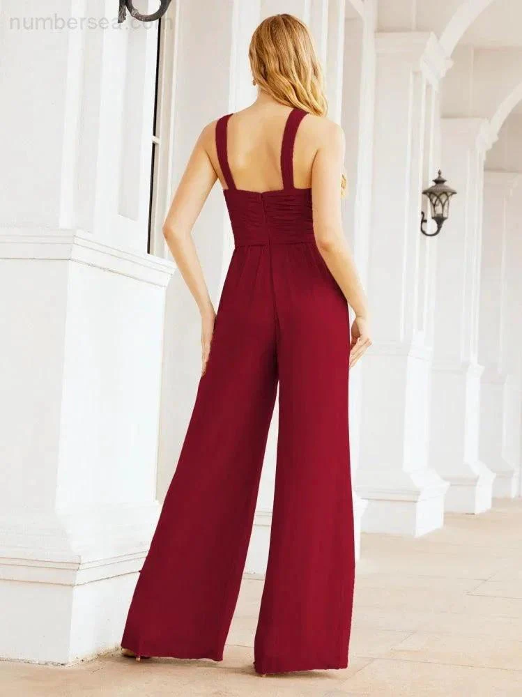 Numbersea Crisscross Neck Jumpsuit Formal Evening Dress Long Bridesmaid Dresses Bell-bottomed Pants 28033 - Image 122