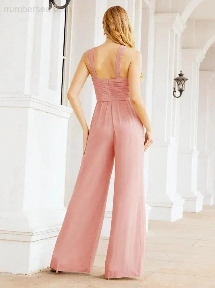 Numbersea Crisscross Neck Jumpsuit Formal Evening Dress Long Bridesmaid Dresses Bell-bottomed Pants 28033 - Image 17