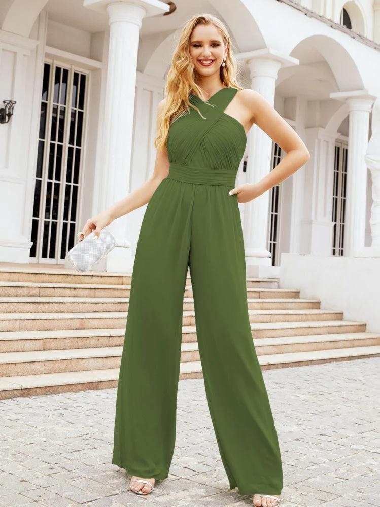 Numbersea Crisscross Neck Jumpsuit Formal Evening Dress Long Bridesmaid Dresses Bell-bottomed Pants 28033 - Image 19