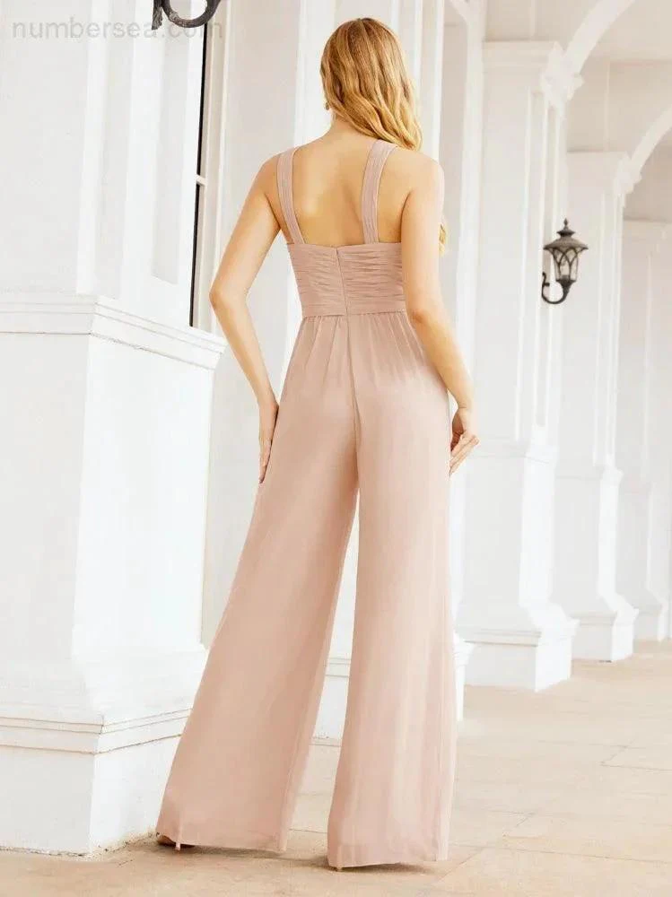 Numbersea Crisscross Neck Jumpsuit Formal Evening Dress Long Bridesmaid Dresses Bell-bottomed Pants 28033 - Image 23