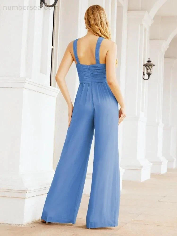Numbersea Crisscross Neck Jumpsuit Formal Evening Dress Long Bridesmaid Dresses Bell-bottomed Pants 28033 - Image 29