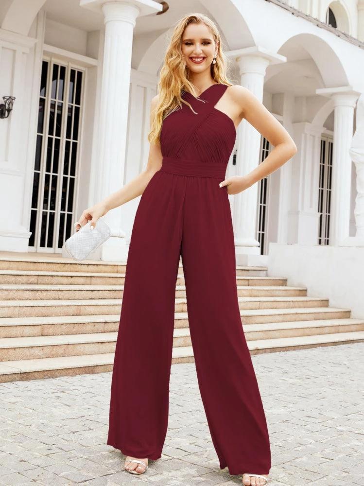 Numbersea Crisscross Neck Jumpsuit Formal Evening Dress Long Bridesmaid Dresses Bell-bottomed Pants 28033 - Image 34