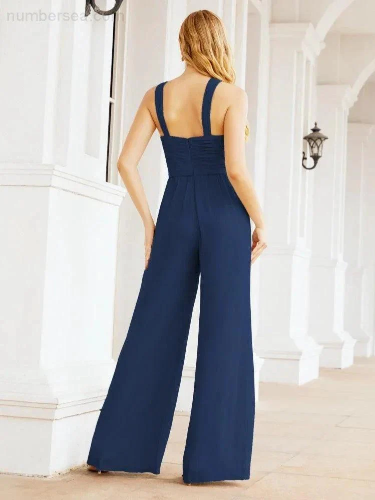 Numbersea Crisscross Neck Jumpsuit Formal Evening Dress Long Bridesmaid Dresses Bell-bottomed Pants 28033 - Image 38