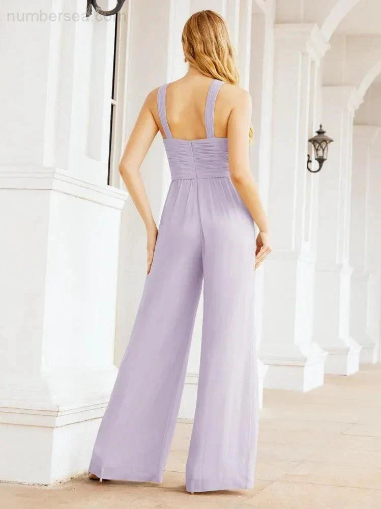 Numbersea Crisscross Neck Jumpsuit Formal Evening Dress Long Bridesmaid Dresses Bell-bottomed Pants 28033 - Image 41