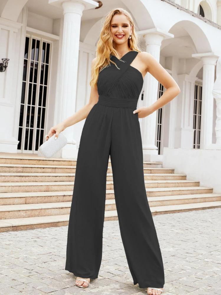 Numbersea Crisscross Neck Jumpsuit Formal Evening Dress Long Bridesmaid Dresses Bell-bottomed Pants 28033 - Image 43