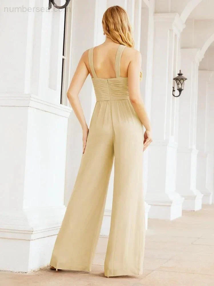 Numbersea Crisscross Neck Jumpsuit Formal Evening Dress Long Bridesmaid Dresses Bell-bottomed Pants 28033 - Image 47