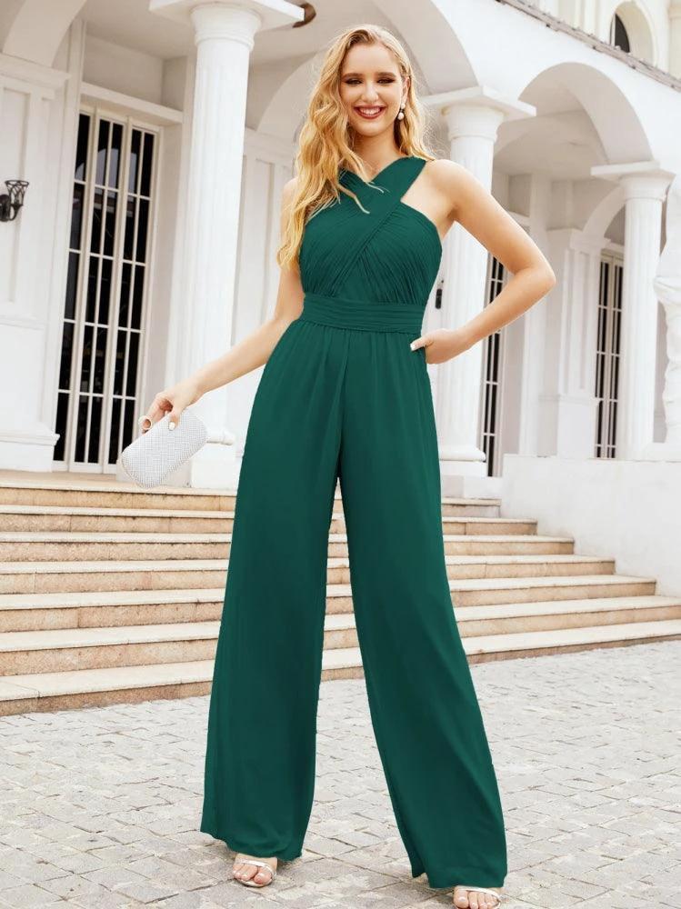 Numbersea Crisscross Neck Jumpsuit Formal Evening Dress Long Bridesmaid Dresses Bell-bottomed Pants 28033 - Image 49