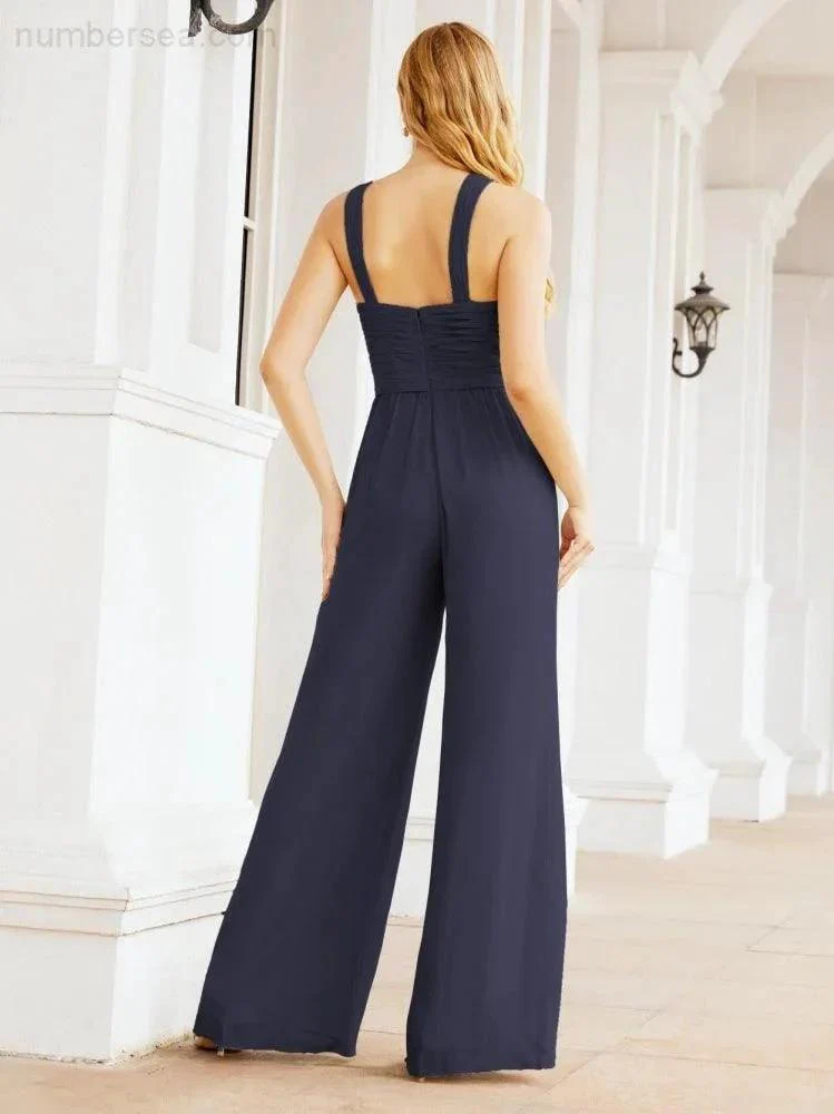 Numbersea Crisscross Neck Jumpsuit Formal Evening Dress Long Bridesmaid Dresses Bell-bottomed Pants 28033 - Image 53