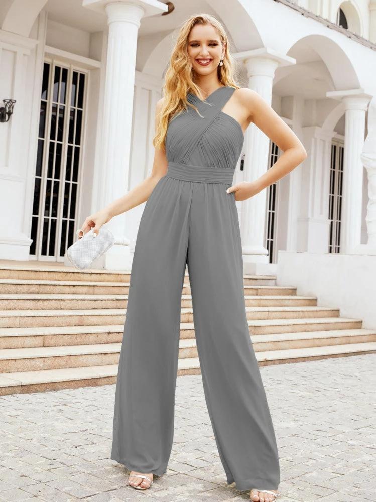 Numbersea Crisscross Neck Jumpsuit Formal Evening Dress Long Bridesmaid Dresses Bell-bottomed Pants 28033 - Image 58