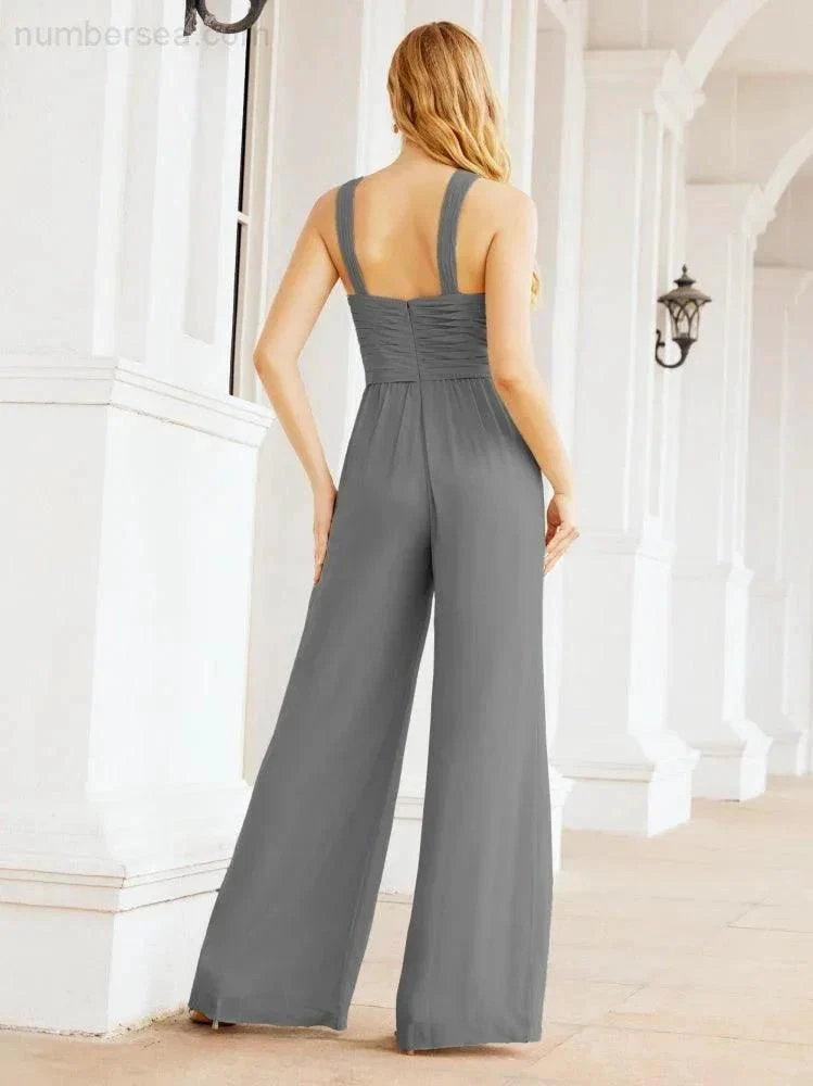 Numbersea Crisscross Neck Jumpsuit Formal Evening Dress Long Bridesmaid Dresses Bell-bottomed Pants 28033 - Image 59