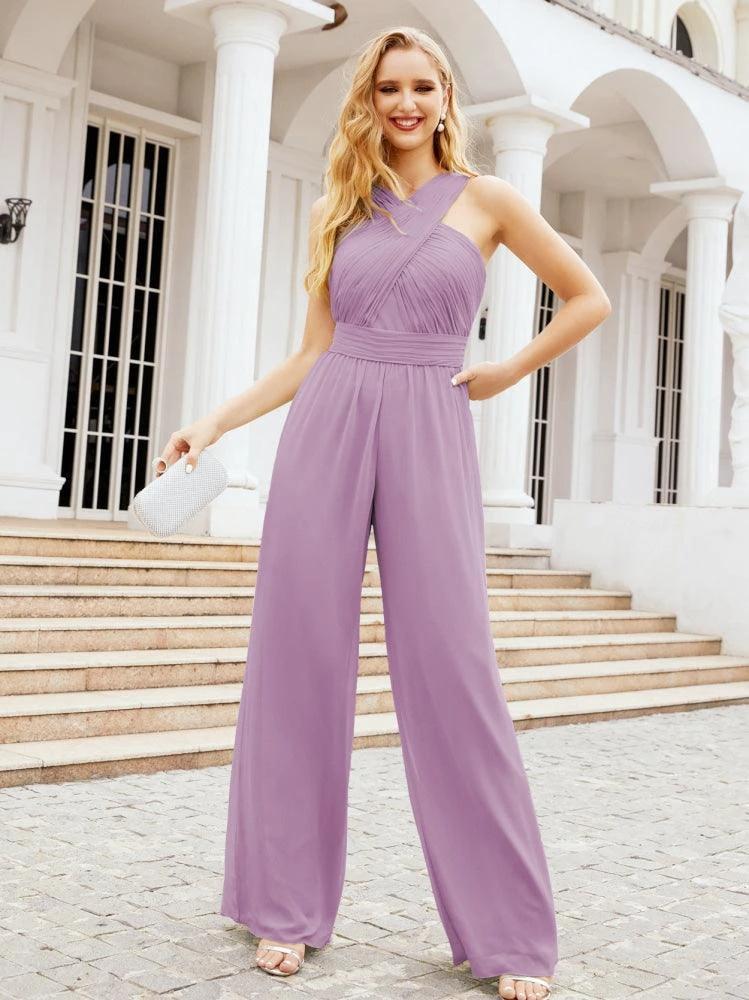 Numbersea Crisscross Neck Jumpsuit Formal Evening Dress Long Bridesmaid Dresses Bell-bottomed Pants 28033 - Image 61