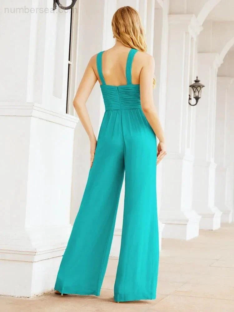 Numbersea Crisscross Neck Jumpsuit Formal Evening Dress Long Bridesmaid Dresses Bell-bottomed Pants 28033 - Image 68