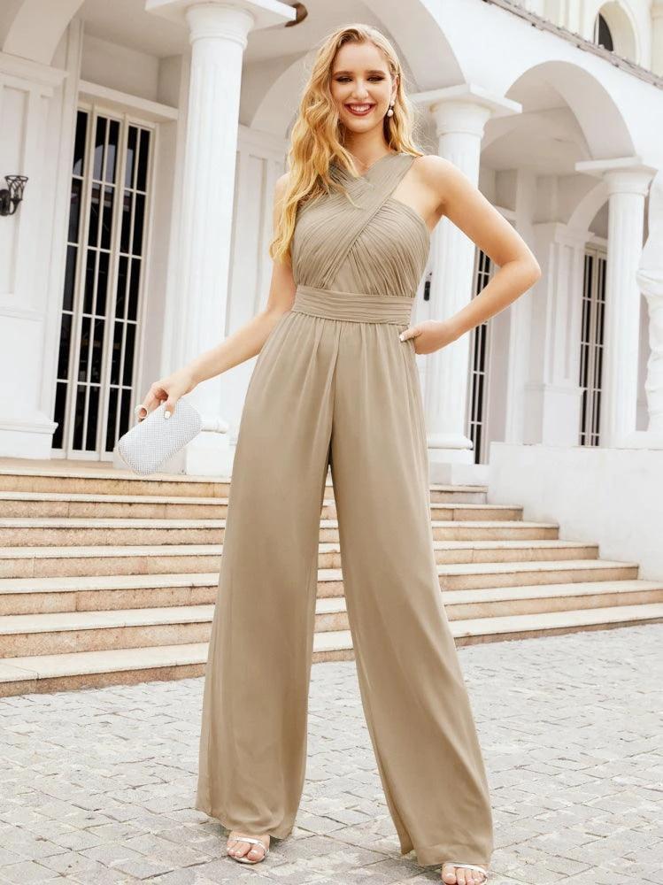 Numbersea Crisscross Neck Jumpsuit Formal Evening Dress Long Bridesmaid Dresses Bell-bottomed Pants 28033 - Image 70