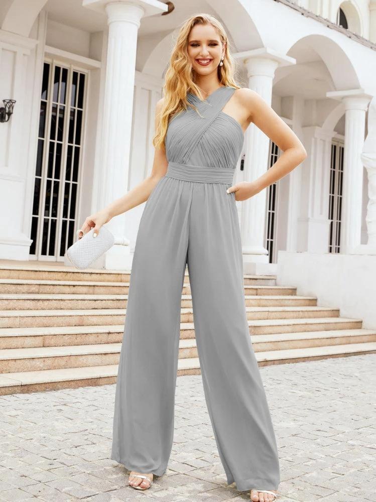 Numbersea Crisscross Neck Jumpsuit Formal Evening Dress Long Bridesmaid Dresses Bell-bottomed Pants 28033 - Image 73
