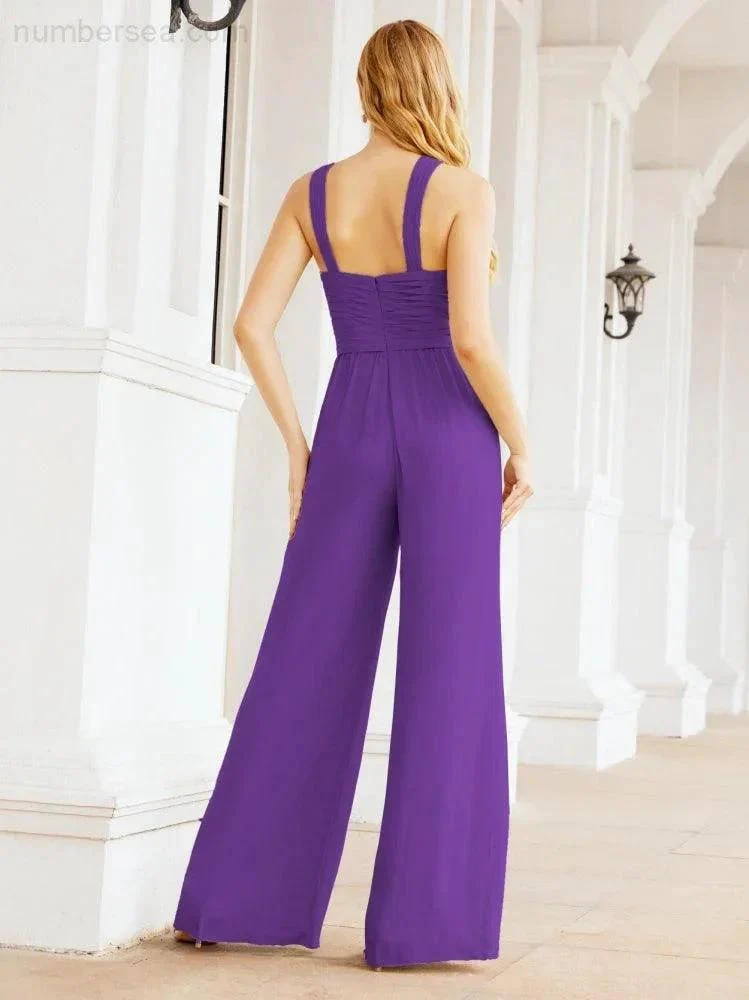 Numbersea Crisscross Neck Jumpsuit Formal Evening Dress Long Bridesmaid Dresses Bell-bottomed Pants 28033 - Image 83