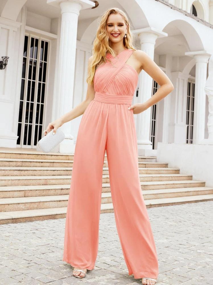 Numbersea Crisscross Neck Jumpsuit Formal Evening Dress Long Bridesmaid Dresses Bell-bottomed Pants 28033 - Image 85