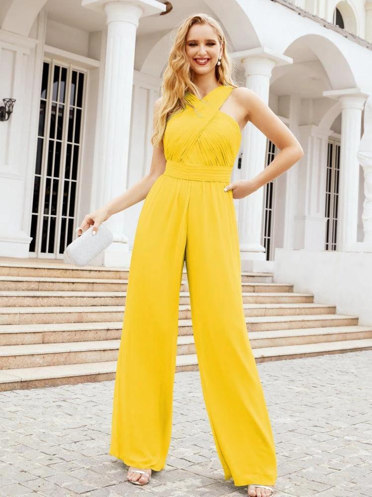 Numbersea Crisscross Neck Jumpsuit Formal Evening Dress Long Bridesmaid Dresses Bell-bottomed Pants 28033 - Image 97