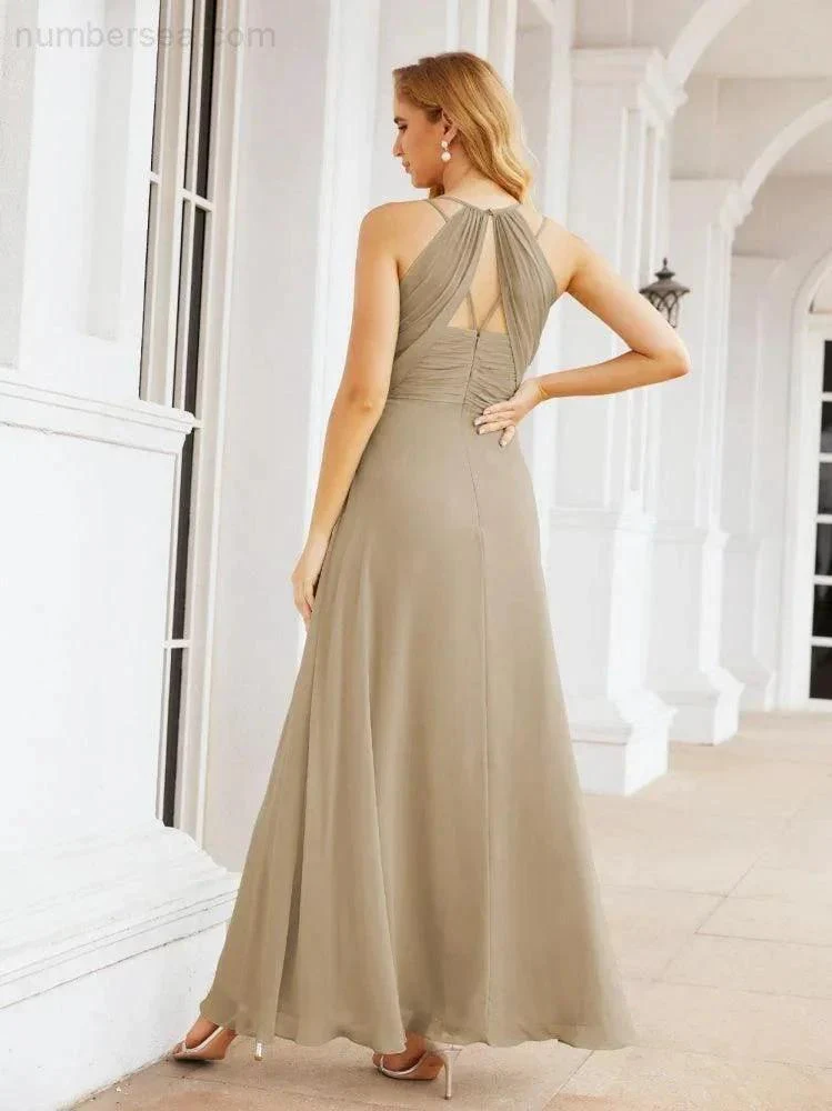 Numbersea Double Spaghetti Straps Bridesmaid Dresses for Women Long Formal Party Dress Side Split 28051 - Image 48