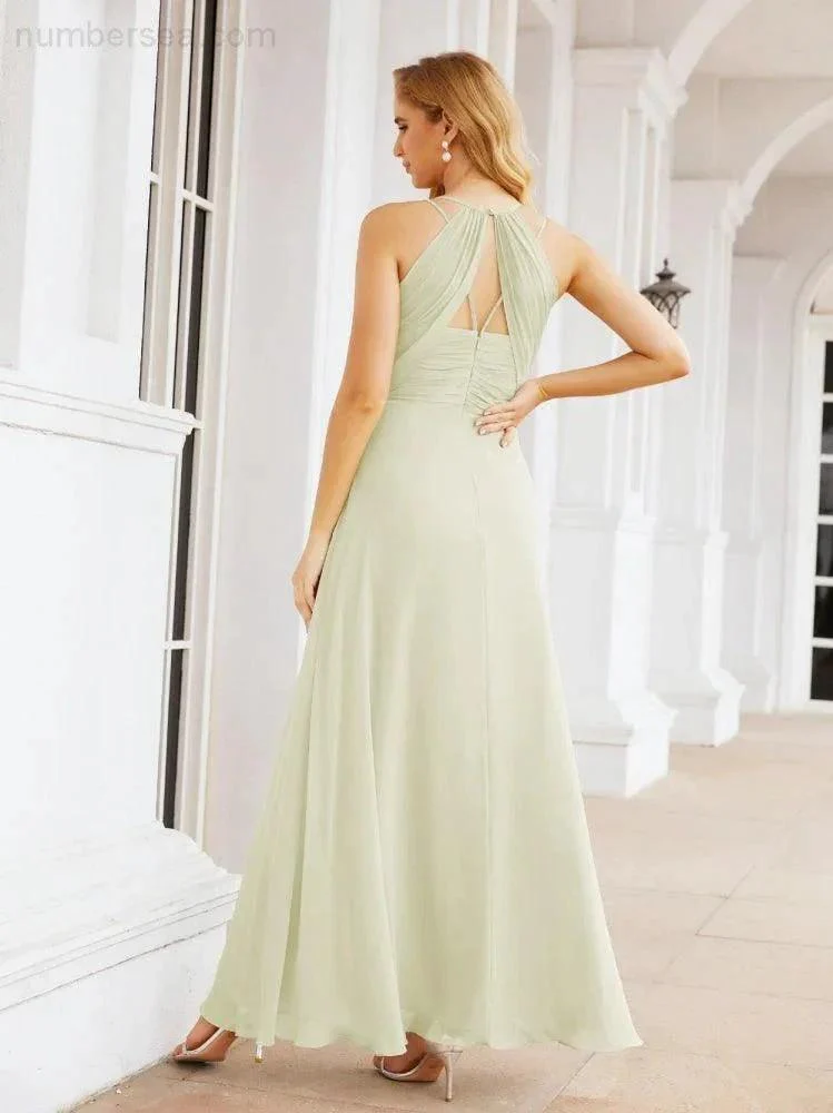 Numbersea Double Spaghetti Straps Bridesmaid Dresses for Women Long Formal Party Dress Side Split 28051 - Image 52