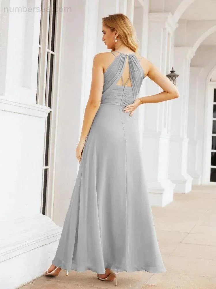 Numbersea Double Spaghetti Straps Bridesmaid Dresses for Women Long Formal Party Dress Side Split 28051 - Image 54