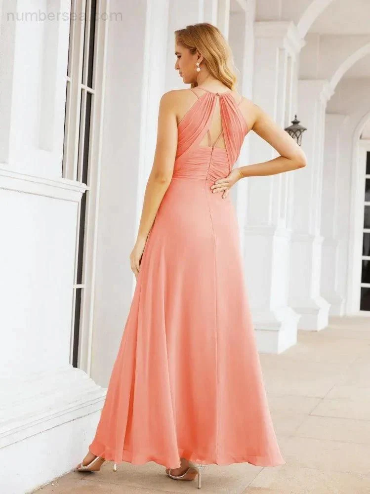 Numbersea Double Spaghetti Straps Bridesmaid Dresses for Women Long Formal Party Dress Side Split 28051 - Image 58