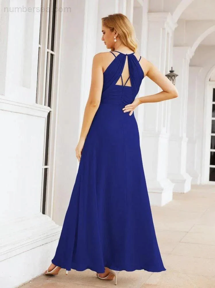 Numbersea Double Spaghetti Straps Bridesmaid Dresses for Women Long Formal Party Dress Side Split 28051 - Image 74