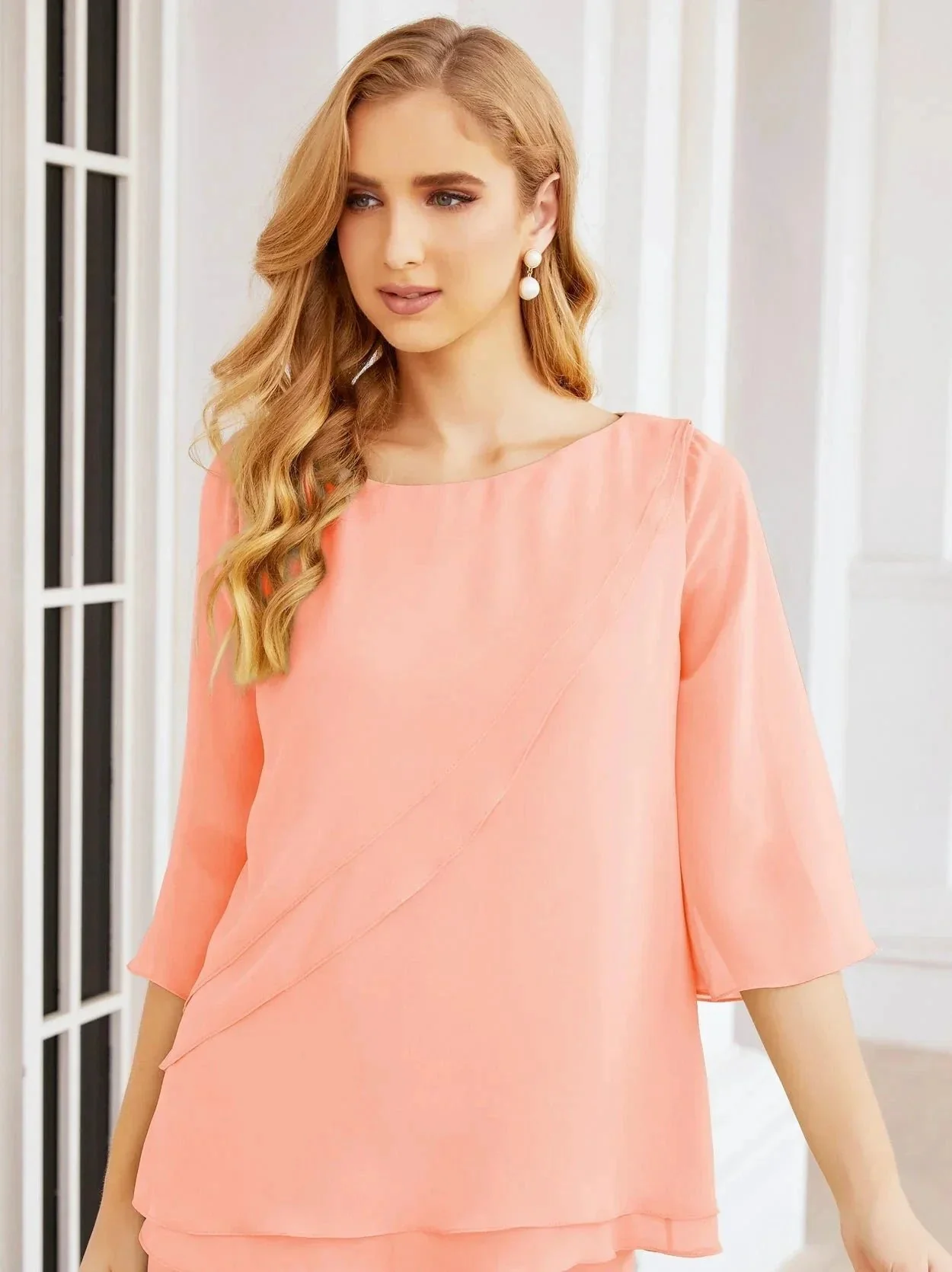 Sunnderly Elegant 2 Piece Mother of The Bride Dress Plus Size Pant Suits Ruffle Layers Sliver Housecoat SY28064 - Image 142