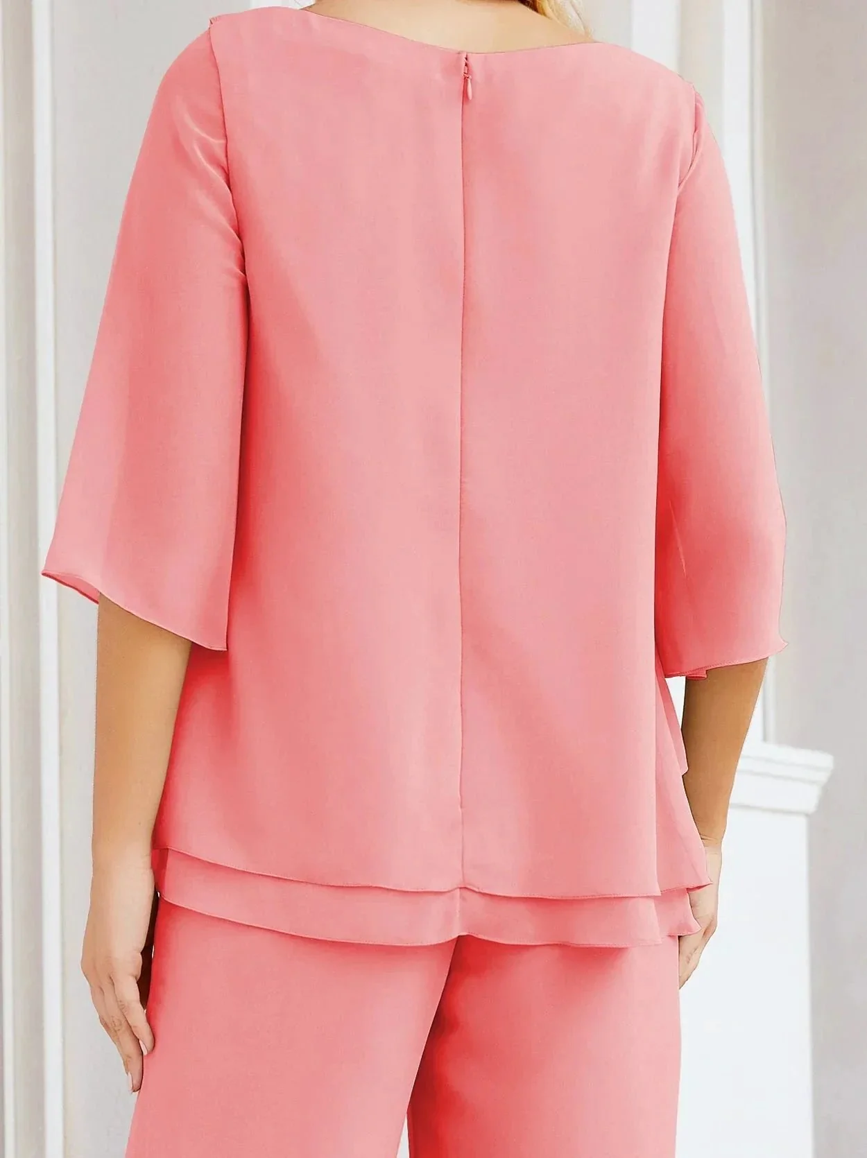 Sunnderly Elegant 2 Piece Mother of The Bride Dress Plus Size Pant Suits Ruffle Layers Sliver Housecoat SY28064 - Image 146