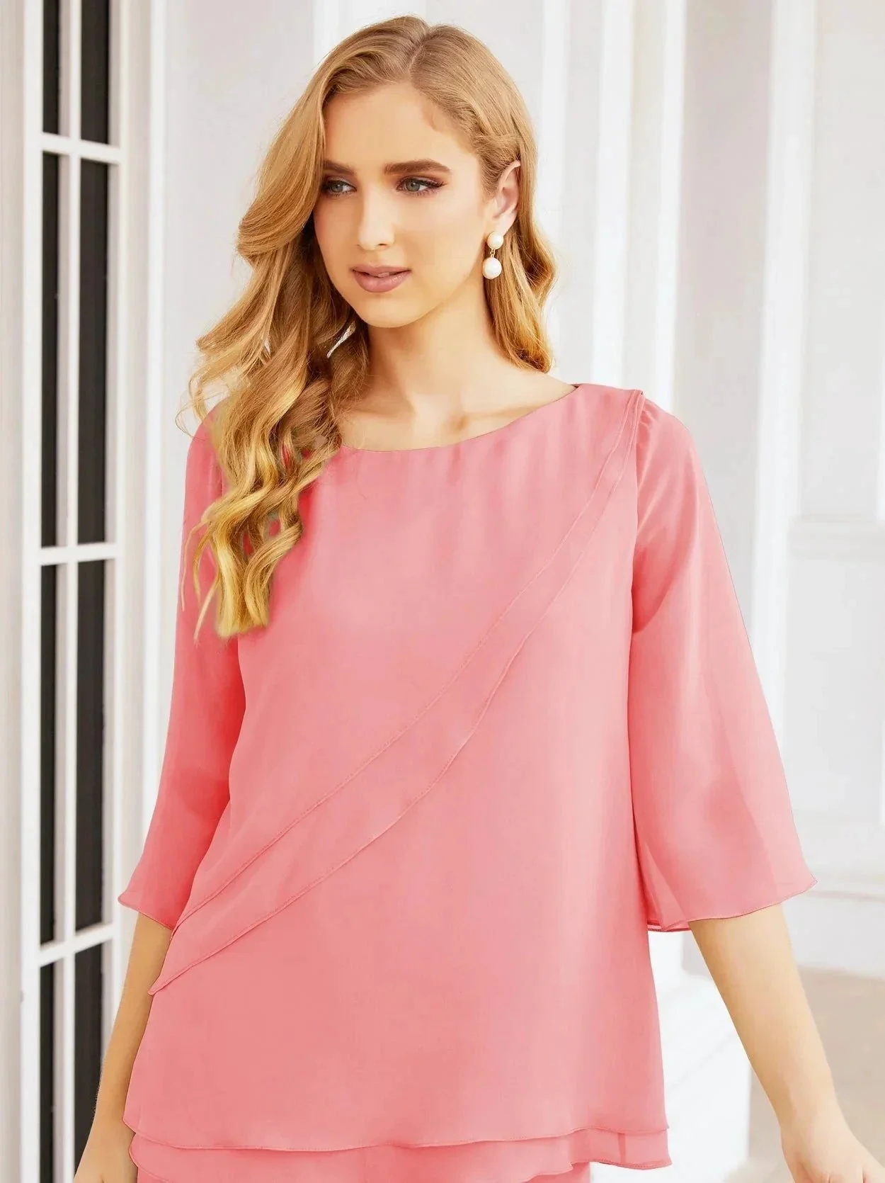 Sunnderly Elegant 2 Piece Mother of The Bride Dress Plus Size Pant Suits Ruffle Layers Sliver Housecoat SY28064 - Image 147