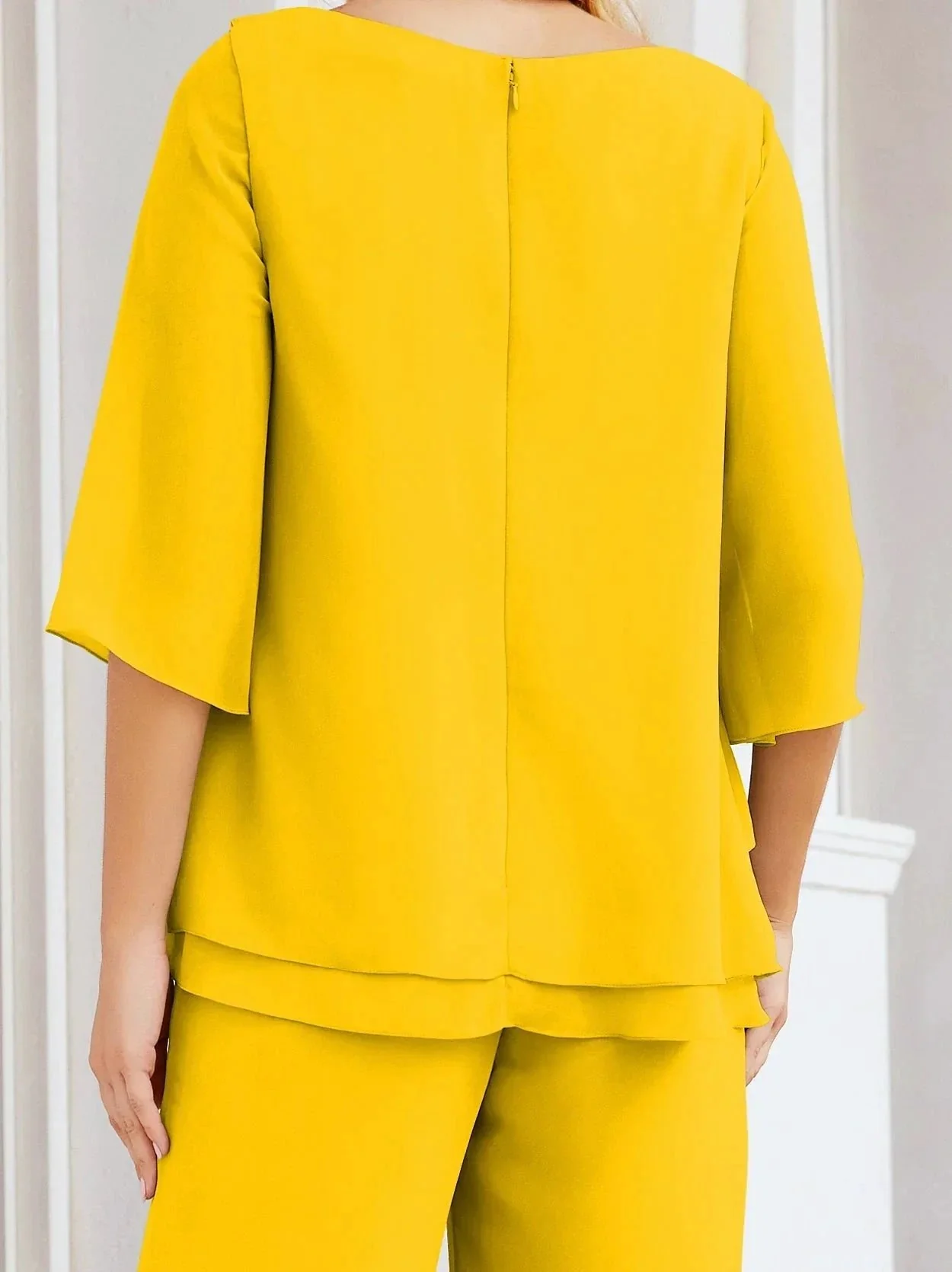 Sunnderly Elegant 2 Piece Mother of The Bride Dress Plus Size Pant Suits Ruffle Layers Sliver Housecoat SY28064 - Image 161