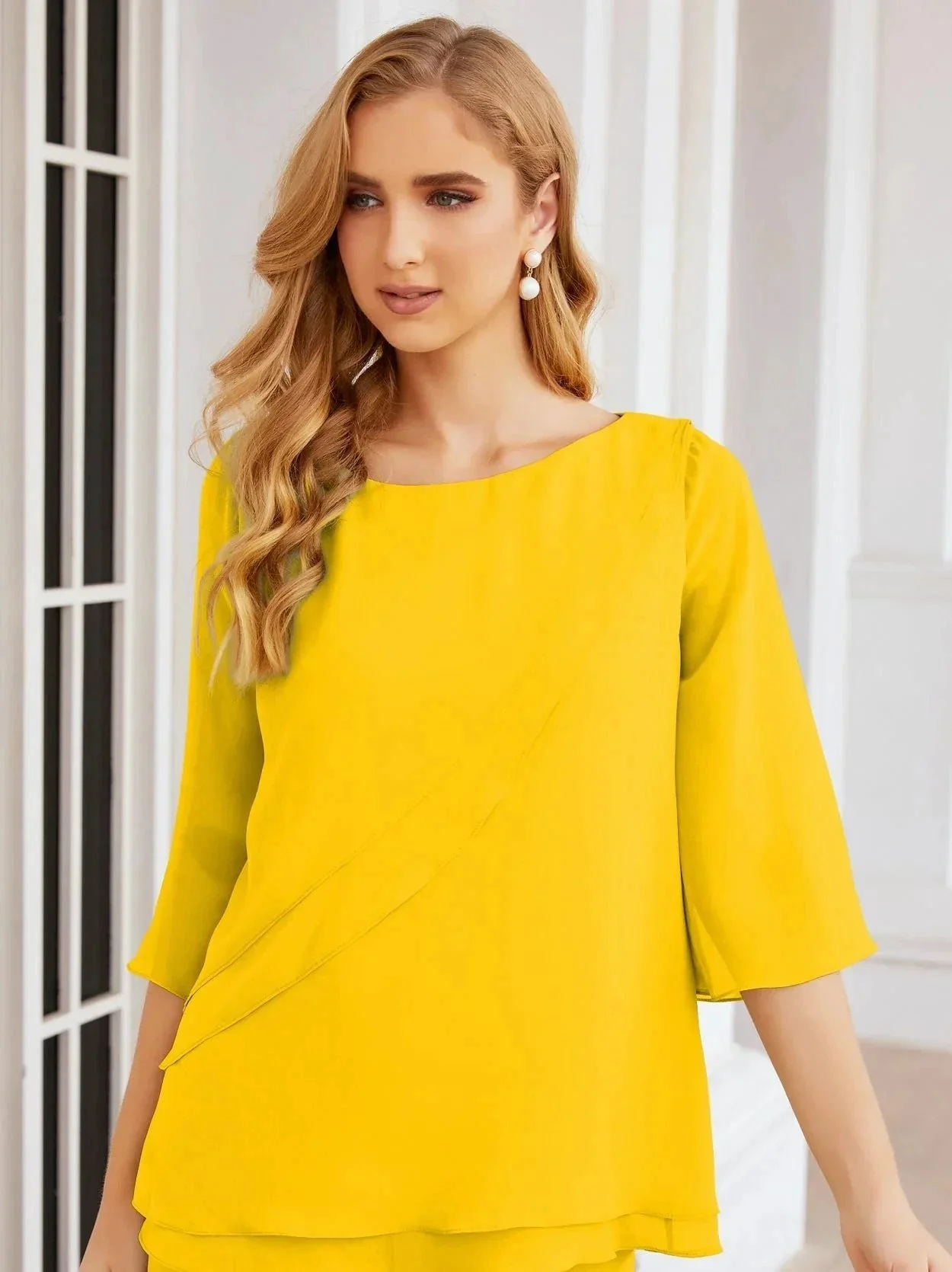 Sunnderly Elegant 2 Piece Mother of The Bride Dress Plus Size Pant Suits Ruffle Layers Sliver Housecoat SY28064 - Image 162