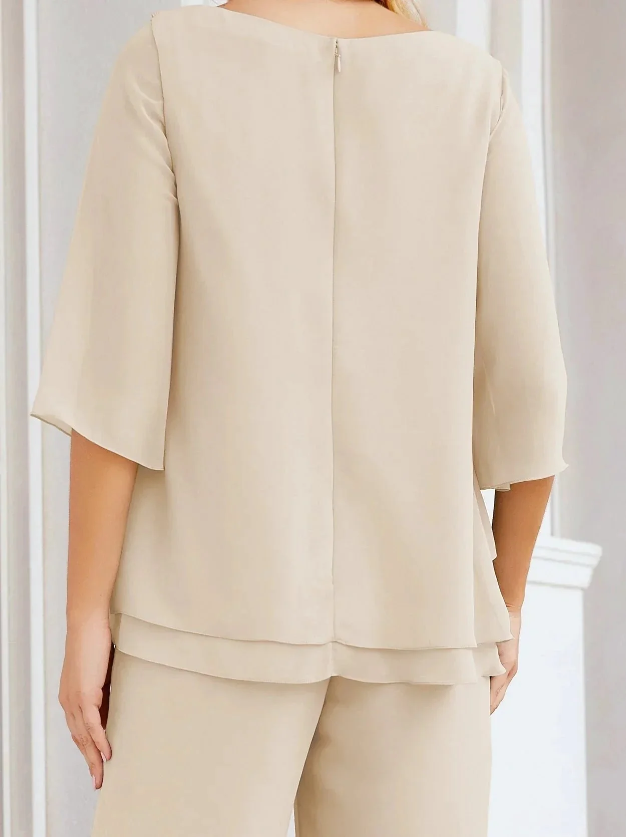 Sunnderly Elegant 2 Piece Mother of The Bride Dress Plus Size Pant Suits Ruffle Layers Sliver Housecoat SY28064 - Image 171