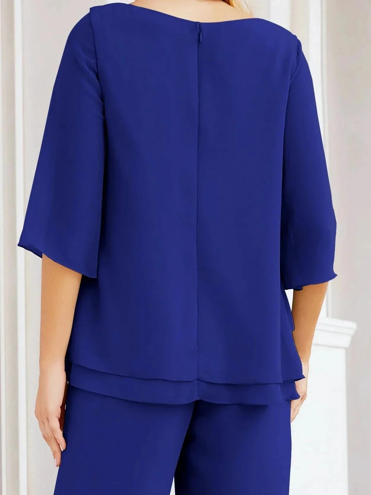 Sunnderly Elegant 2 Piece Mother of The Bride Dress Plus Size Pant Suits Ruffle Layers Sliver Housecoat SY28064 - Image 181