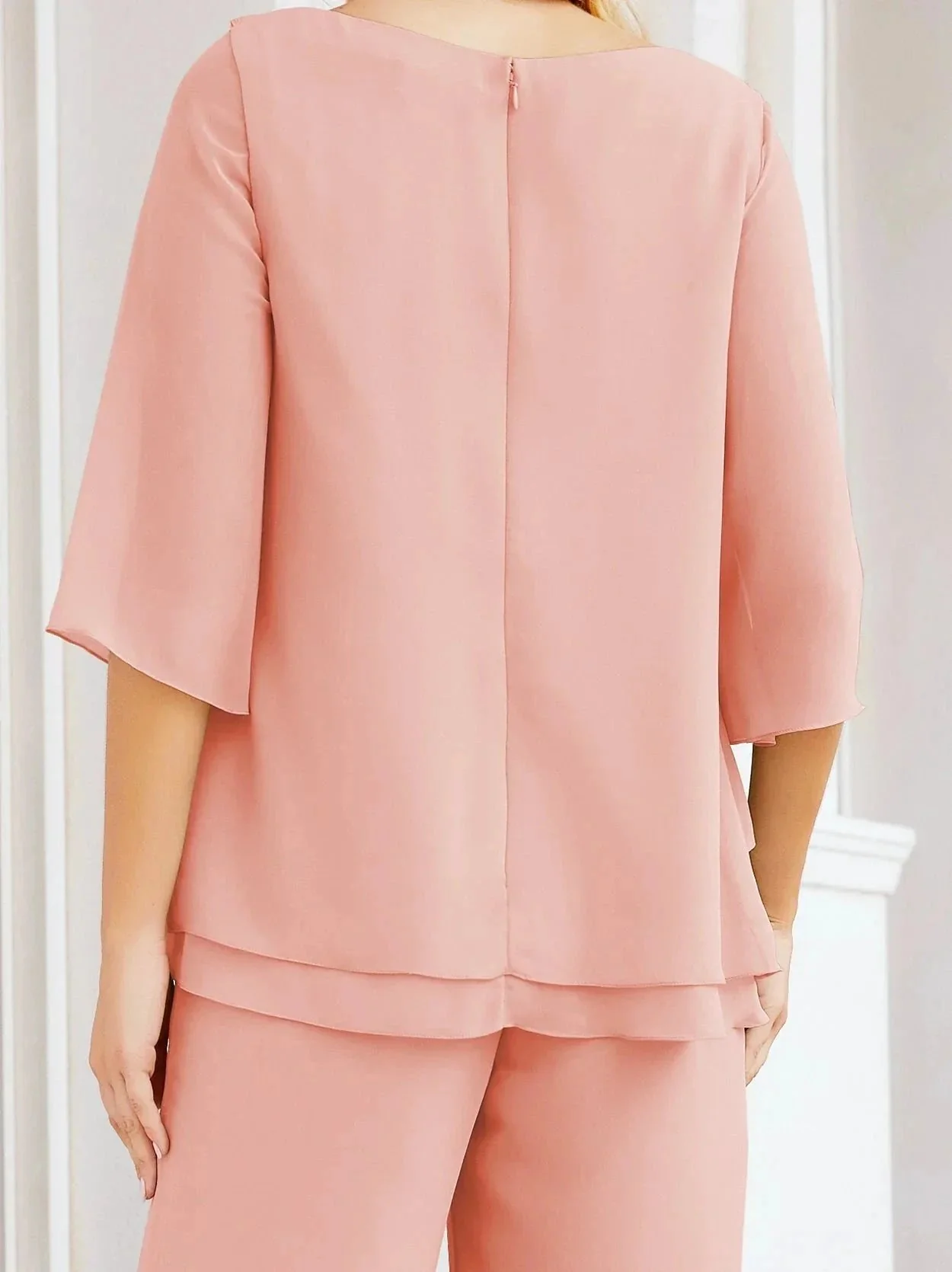 Sunnderly Elegant 2 Piece Mother of The Bride Dress Plus Size Pant Suits Ruffle Layers Sliver Housecoat SY28064 - Image 196