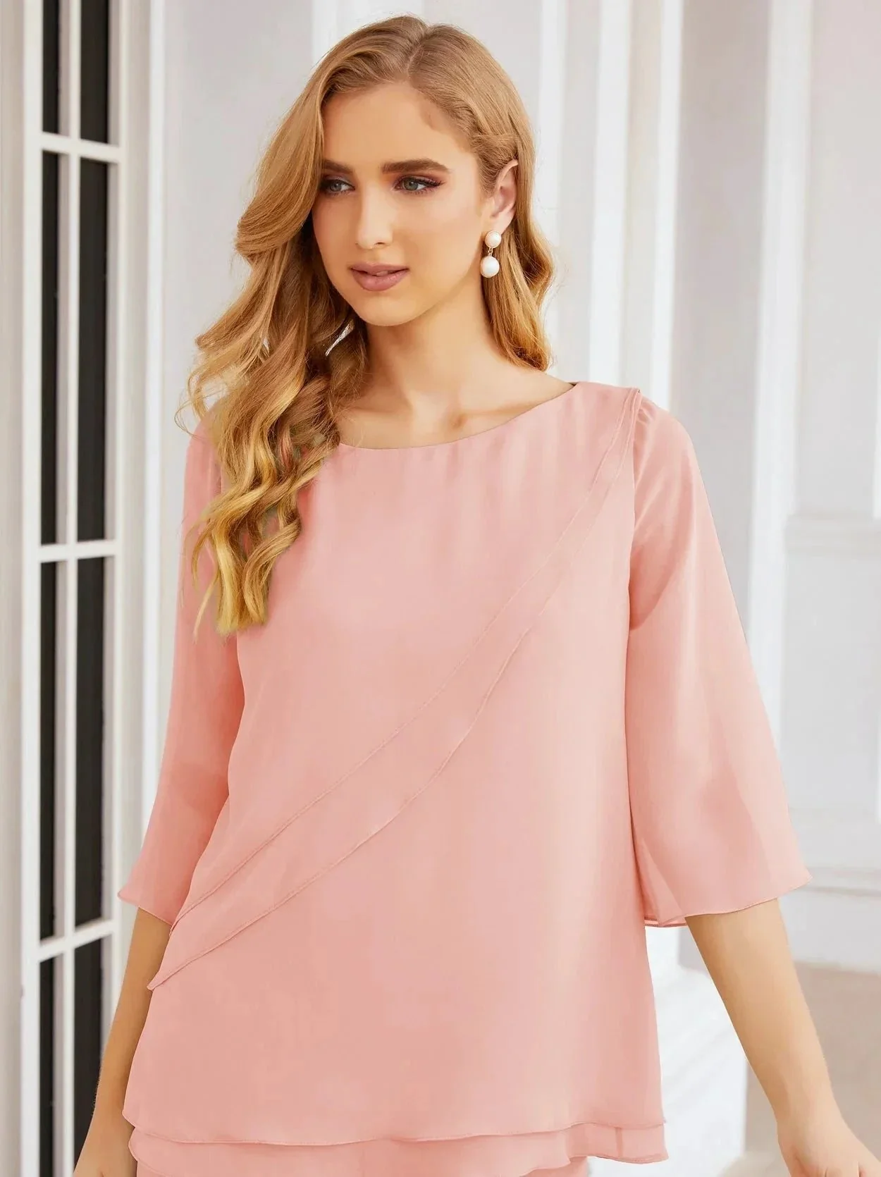 Sunnderly Elegant 2 Piece Mother of The Bride Dress Plus Size Pant Suits Ruffle Layers Sliver Housecoat SY28064 - Image 197