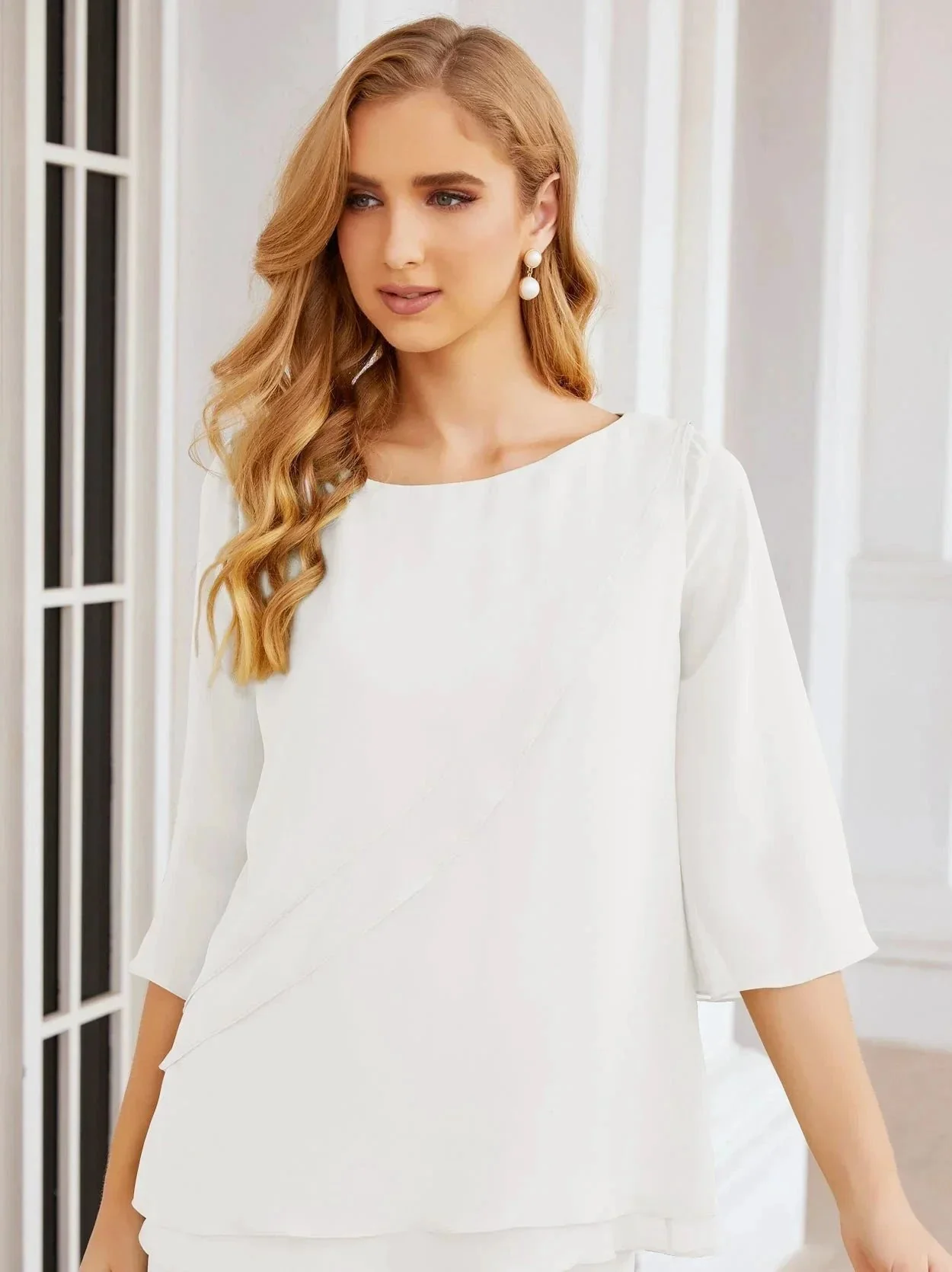 Sunnderly Elegant 2 Piece Mother of The Bride Dress Plus Size Pant Suits Ruffle Layers Sliver Housecoat SY28064 - Image 207